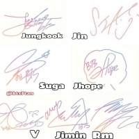 autograph of bts