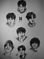 bts all members sketch