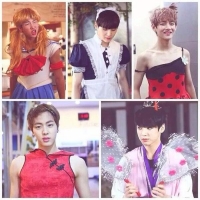 bts dressed as girls