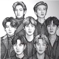 bts group drawing