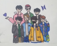 bts group drawing