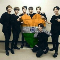 bts holding indian flag