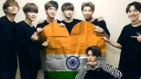 bts holding indian flag
