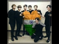 bts holding indian flag