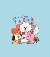 bts members cartoon