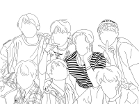 bts outline drawing