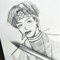 bts v anime drawing