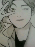 bts v anime drawing