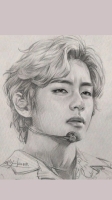 bts v drawing easy step by step