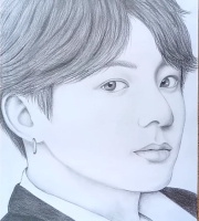 bts v drawing easy step by step