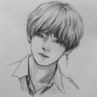 bts v drawing easy step by step