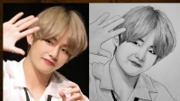 bts v drawing easy step by step
