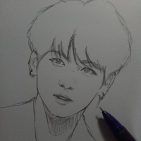 bts v drawing easy step by step