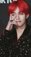 bts v red hair