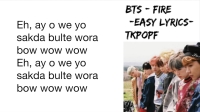 fire lyrics bts