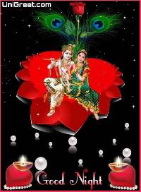 good night radha krishna images